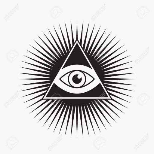 All seeing eye symbol, star shape, vector illustration